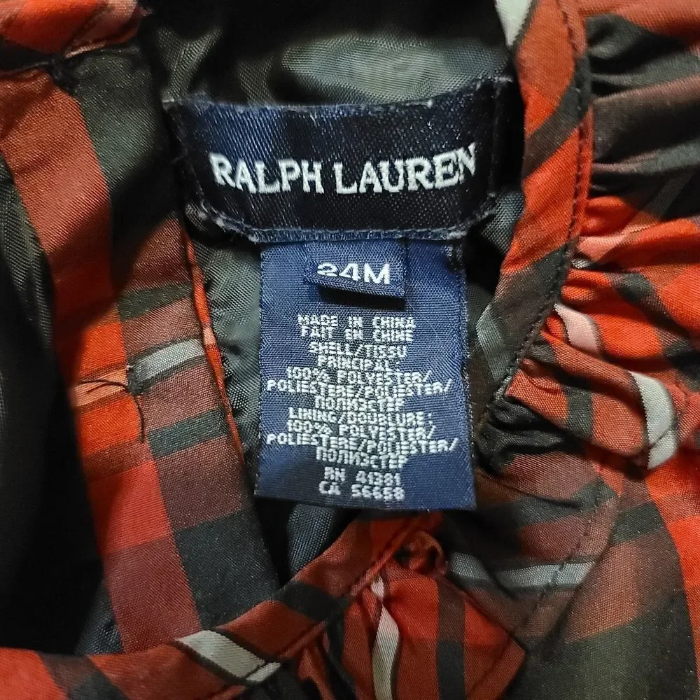 Ralph Lauren plaid holiday dress, sz 24 months